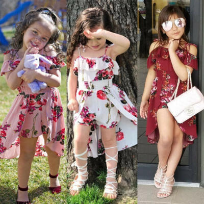 

US Floral Toddler Kids Baby Girl Clothes Romper Bodysuit Jumpsuit Outfit Dresses