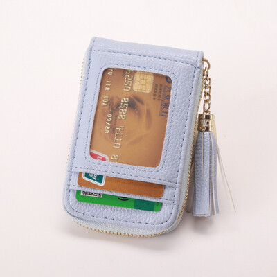 

Tailored Women Men Fashion Accordion Style Matte Leather Fabric Card Wallet Package