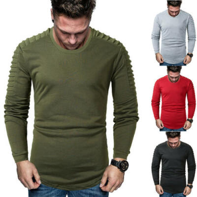 

Fashion Mens Slim Fit V Neck Long Sleeve Muscle Tee T-shirt Casual Tops Blouse