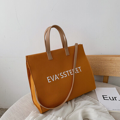 

2019 new Korean version fashion 100 womens simple three-dimensional canvas handbag shopping bag big bag
