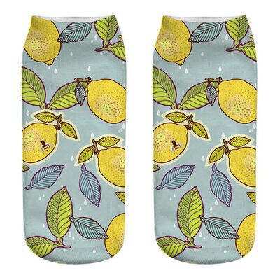 

Summer Women Low Cut Ankle Socks Funny Pineapple 3D Printing Kawaii Socks Cotton Hosiery Printed Socks