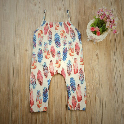 

Baby Girl Summer Clothes Sleeveless Jumpsuit Casual Romper 0-24M