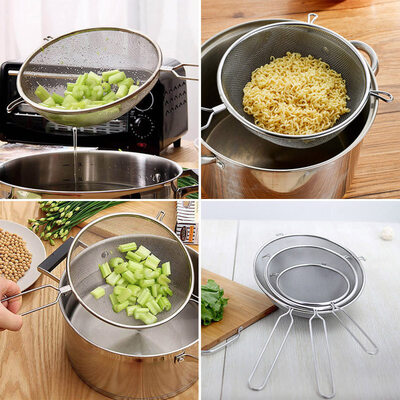 

Fine Mesh Strainer Flour Sifter Colander Stainless Steel Kitchen Cooking Tool
