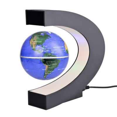 

C shape LED World Map Floating Globe Decoration Magnetic Levitation Light