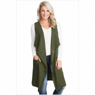 

Long-sleeved knit sweater coat womens in cardigan vest