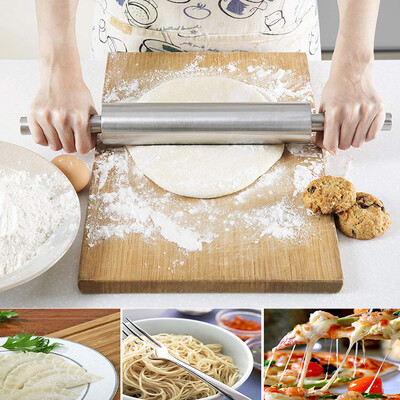 

Toponeto Smooth Home Metal Stainless Steel Rolling Pin For Baking Fondant Pie Cookie