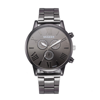 

Gobestart Fashion Man Crystal Stainless Steel Analog Quartz Wrist Watch