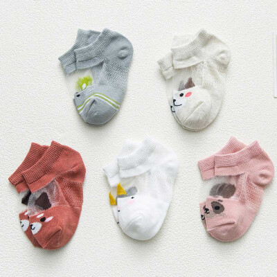 

5 Pairs Baby Boy Girl Cartoon Ankle Socks Newborn Infant Toddler Soft Mesh Socks