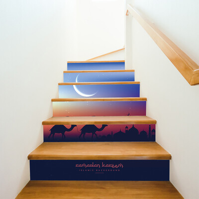 

〖Follure〗Muslim Ramadan Blessing Creative Stair Stickers Creative Floor Stairs Decorative