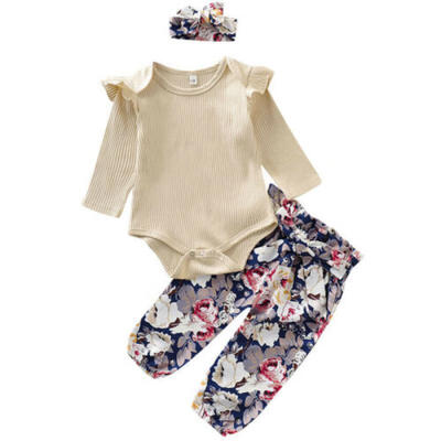 

Newborn Baby Girls Cotton Long Sleeve Romper Printing Pants Outfit Clothes AU
