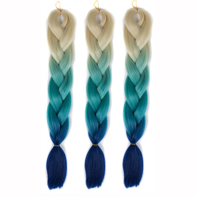 

Gobestart 1PC New Fashion Womens Gradient Long Braid Wavy Party Wigs F