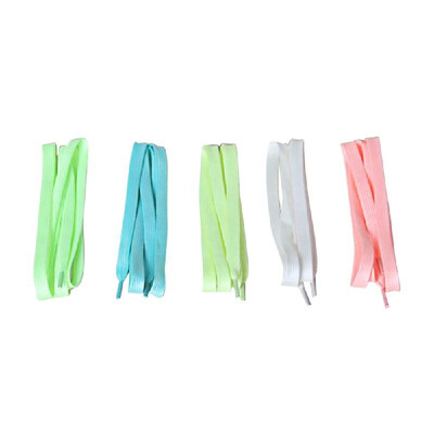 

5PCS Luminous Laces Sneakers Flat Laces Simple Fashion Night Glow Five-color Suit WhiteLight YellowGreenPinkLight Blue
