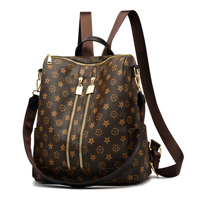 

Backpack female Korean version 2019 new tide soft leather travel backpack female shoulder fashion college wind