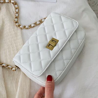 

Women 2019 new fashion Korean Ling lattice chain bag simple temperament single shoulder diagonal womens bag