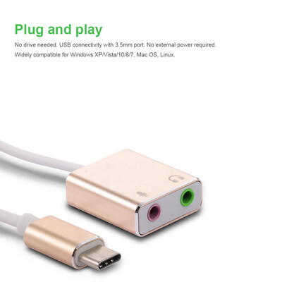 

USB C Type C Type-C External Sound Card Hi-Fi Magic Voice 71 CH Audio Card Adapter USB-C to Jack 35mm Earphone Microphone Speake