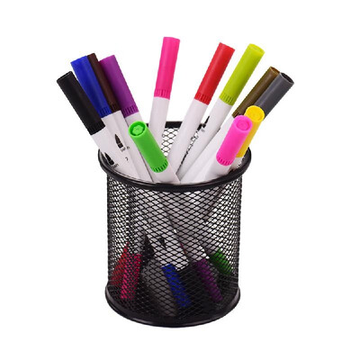

Mesh Pen Pencil Holder Metal Pen Organizer Storage Stationery Container Round Padded Base for Desk School Office