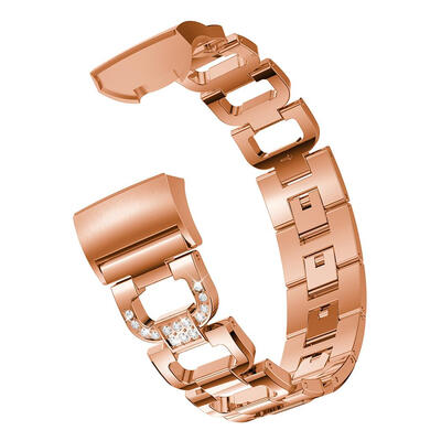 

D Shape Crystal Alloy Watch Band Bracelet Wrist Strap for Fitbit Charge 3