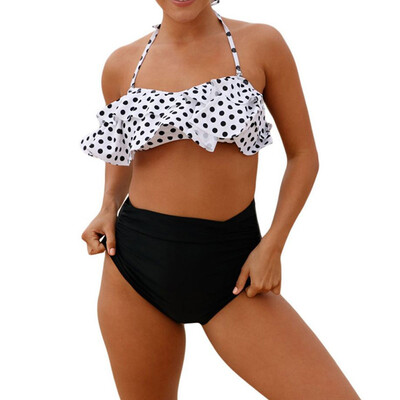 

Roseonmyhand Womens Girls Costume Padded Dot Monokini Swimwear Bikini Suit Set Plus Size