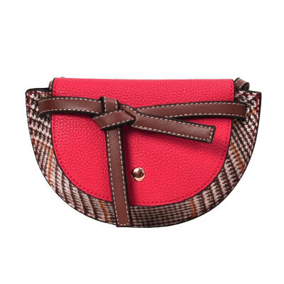 

Shoulder Handbags Knot Hit Color Women PU Leather Flip Crossbody Casual Bag