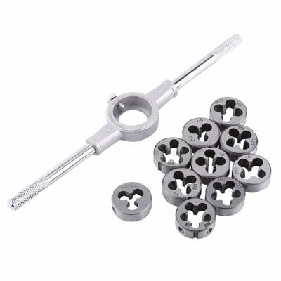 

11PCSSet Die Wrench Kit Metric Screw Die External Thread Cutting Tapping Hand Tool Kit Tapping Tool Screw Tap