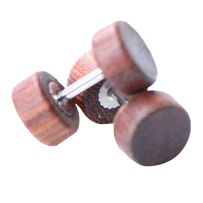 

Fashion Natural Wooden Stainlee Steel Ear Studs Earings for Women Men Wood Barbell Earrings