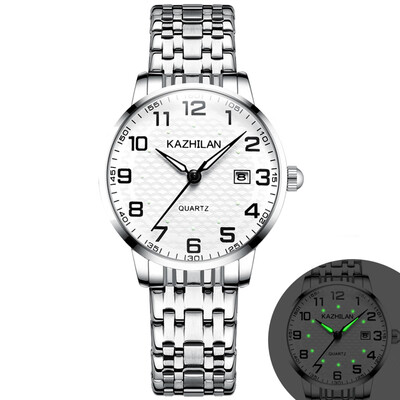 

The old watch men&women lovers large digital dial waterproof luminous middle-aged&old parents elastic steel band Shi Ying