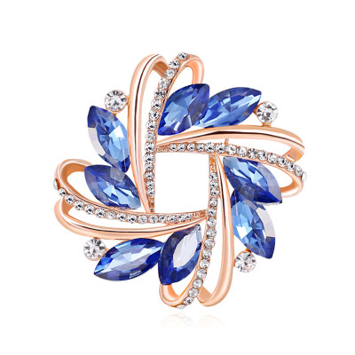 

Delicated Elegant Crystal Flower Brooch Rhinestone Scarf Cloth Accessories Pin Silk Scarf Buckle Clip Fashion Jewelry