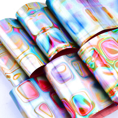 

Toponeto 16PcsSet Holographic Nail Transfer Stickers Gradient Maze Nail Foils DIY Tips