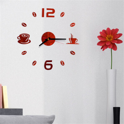 

Siaonvr 3D DIY Roman Numbers Acrylic Mirror Wall Sticker Clock Home Decor Mural Decals