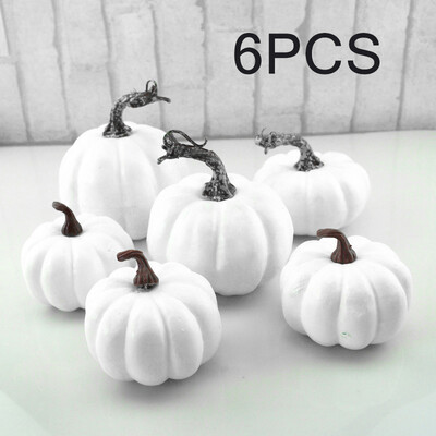 

612pcs Halloween Harvest White Artificial Pumpkins Fall Thanksgiving Decorative