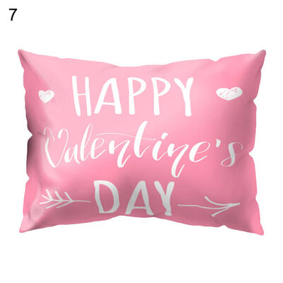

Lovely Pink Letters Rectangle Throw Pillow Case Cushion Cover Home Car Decor