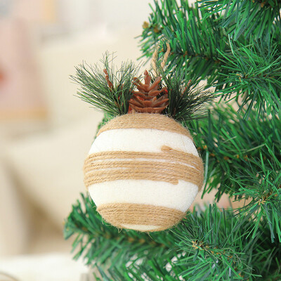 

〖Follure〗Christmas Linen Balls Hanger Baubles Xmas Tree Hanging Ornament Party Decor