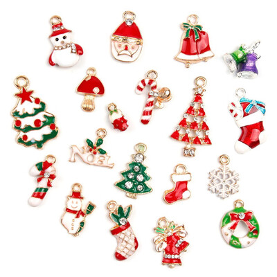 

19pcspack Metal Alloy Mixed Christmas Charms Pendants Set DIY Making Accessories Decor Xmas gifts