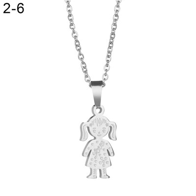 

Unique Stainless Steel Single Mother Kids Pendant Chain Necklace Jewelry Gift