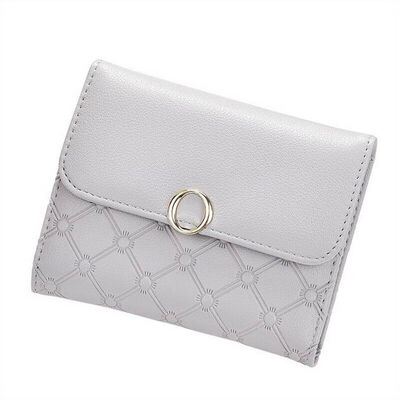 

2019 New Style Solid Ring Women Girl Leather Purse Card Holder Wallet Clutch Zip Small Change Coin Key Bag