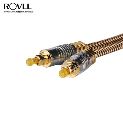 

Rover ROVLL audio cable digital fiber zinc alloy square mouth copper shell high fidelity home theater amplifier audio cable 2 m RVAFLGD1820 gold