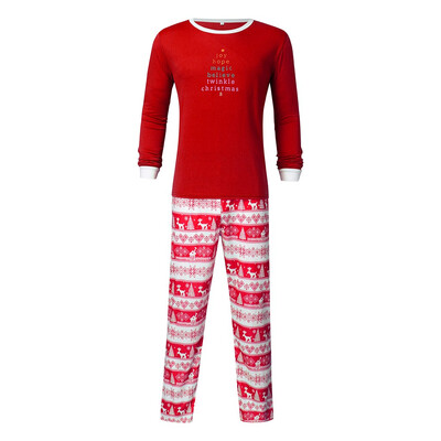 

Toponeto Christmas Men Daddy Letter Printed Tops BlousePants Xmas Family Pajamas Set