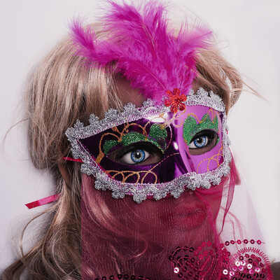 

Tailored Rose Womens Brilliant Masquerade Mask Oriental Fluffy Feather Venetian Mask