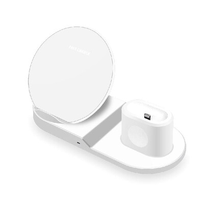 

3-in-1 Wireless Desktop Charger QI 10W Quick Charge Black