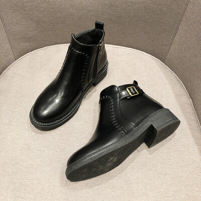 

Boots children boots low heels ins Martin boots women British Wind short barrel thick heels in autumn