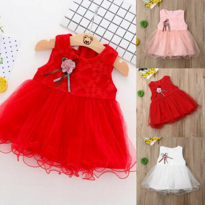 

Cute Toddler Girl Baby Dress Lace Sleeveless Princess Party Dress Pageant Dress