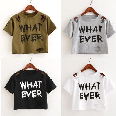 

Fashion Women Casual T-Shirts Girl Funny Short Sleeve T-shirt Tee Crop Tops Gift