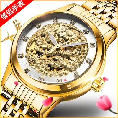 

Swiss tevise Tweiss dragon&Phoenix watch fully automatic mechanical watch men&women watch waterproof couple watch