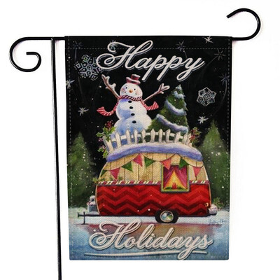 

Gobestart Christmas Garden Flag Double Sided Banner Outdoor Lawn Decor Flag
