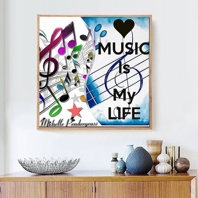 

5D Full Square Diamond Painting Cartoon Music Embroidery Sale Diamond Mosaic Picture Of Rhinestone Decoration Home Gift