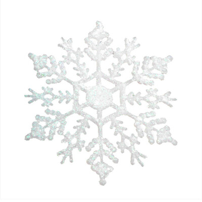 

New Hot 12PcsSet Sparkly Glitter Snowflake Christmas Ornaments Xmas Tree Hanger Garland Making Decorations