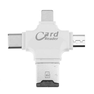 

4 in 1 Card Reader Adapter with Apple USB Micro USB Type-C PC USB