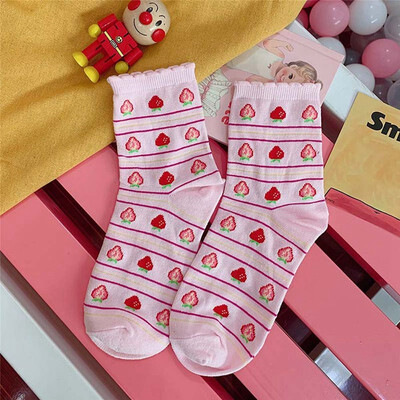 

Womens Kawaii Socks Funny Cute Strawberry Socks