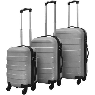 

3 Piece Hardcase Trolley Set Silver