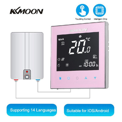 

KKmoon Digital WaterGas Boiler Heating Thermostat with WiFi Connection & Voice Control Energy Saving AC 95-240V 5A Touchscreen LC